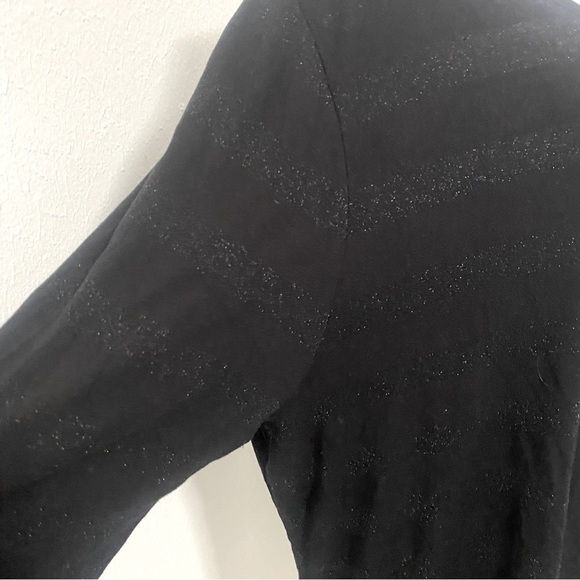 Talbots Women’s Petite Plus Size 3X Black Blouse Sheer & Metallic Long Sleeve - Picture 2 of 7